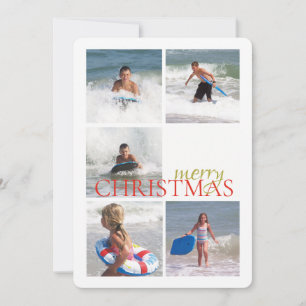 Festividades Cartão de Foto de Natal Dupla Face Sino de Natal