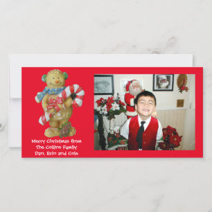 Festividades cartão de foto de Natal homem de biscoito de gengi