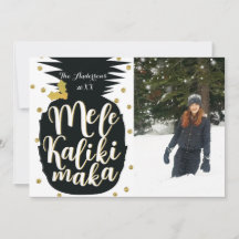 Cartão de Foto de Natal Mele Kalikimaka Abacaxi
