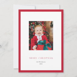 Festividades Cartão de Foto de Natal Moderno Clássico com Moldu