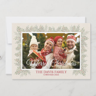Festividades Cartão de Foto de Natal para Família (Personalizáv