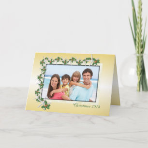 Festividades Cartão de Foto de Natal Tropical Dourado