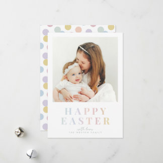 Festividades Cartão de Foto de Páscoa Feliz Pastel para Família