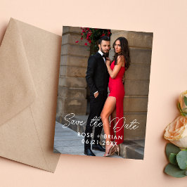 Festividades Cartão de Foto de Salvar a Data de Casamento Simpl
