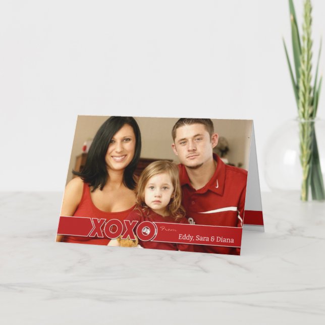 Festividades Cartão de Foto Dobrado XOXO (Frente)