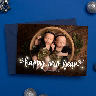 Festividades Cartão de Foto Feliz Ano Novo Alegremente