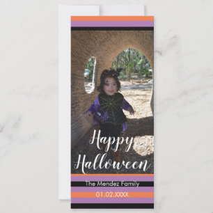 Festividades Cartão de Foto Laranja Preto de Halloween Divertid