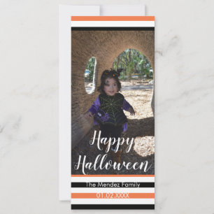 Festividades Cartão de Foto Laranja Preto de Halloween Divertid