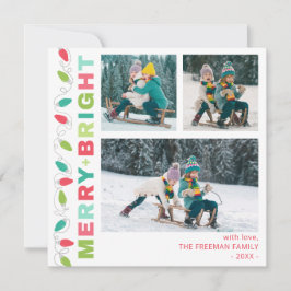 Festividades Cartão de Foto Luzes Coloridas Alegre + Brilhante