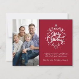 Festividades Cartão de Foto Moderno de Feliz Natal