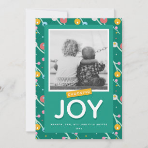 Festividades Cartão de Foto Personalizado Feriado Choosing Joy 