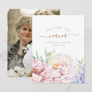 Festividades Cartão de Foto Personalizado Floral para Nana