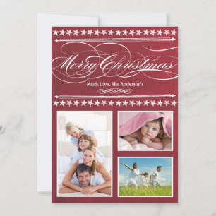 Festividades Cartão de Foto Quadro Negro Vermelho Vintage Moder