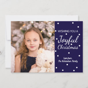 Festividades Cartão de Fotografias de Natal Feliz, Marinho Quat