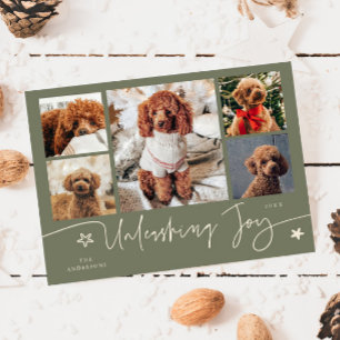 Festividades Cartão de Fotos Cachorro Verde Sage Liberando Aleg