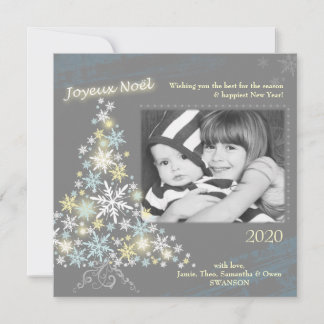 Festividades Cartão de Fotos de Férias da Árvore de Neve Glam G