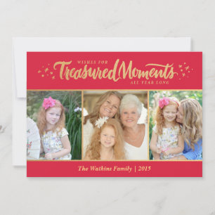 Festividades Cartão de Fotos de Férias Momentos Preciosos