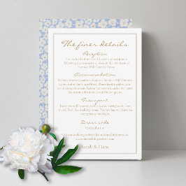 Festividades Cartão de Gabinete Detalhado de Casamento Floral B