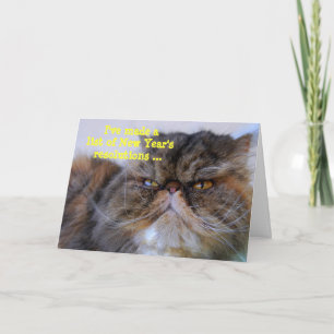 Festividades Cartão de Gatinho Persa Calico de Resoluções de An