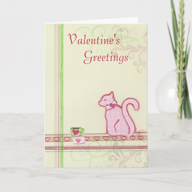 Festividades Cartão de gato V-Day (Frente)