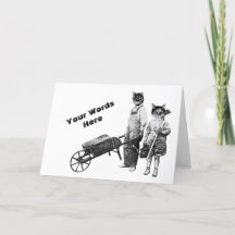 Cartão de Gatos de Jardinagem Engraçado Personaliz