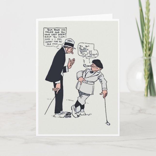 Festividades Cartão de Golfe de Cartoon Briggs 1916 (Frente)