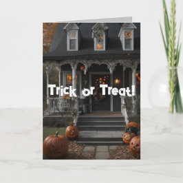 Festividades Cartão de Halloween com Rima de Doce ou Travessura