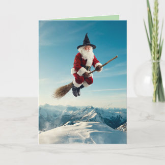 Festividades Cartão de Halloween da Bruxa Papai Noel Engraçado
