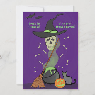 Festividades Cartão de Halloween de abóbora com gato de caveira