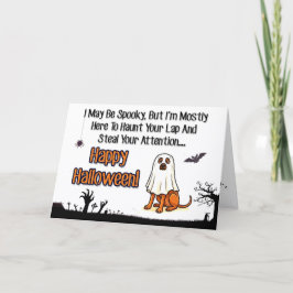 Festividades Cartão de Halloween de Cachorro Fantasma Fofo para