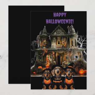 Festividades Cartão de Halloween de Dachshund
