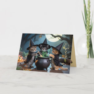 Festividades Cartão de Halloween de Gato Macbeth Fofo