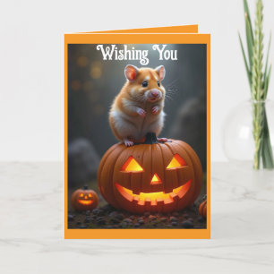 Festividades Cartão de Halloween de Hamster Fofo