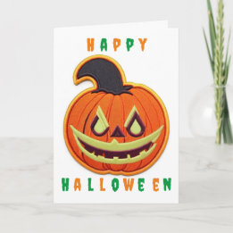 Festividades Cartão de Halloween do Adorável Pomar de Abóboras