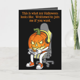 Festividades Cartão de Halloween Gamer Jack O'Lantern