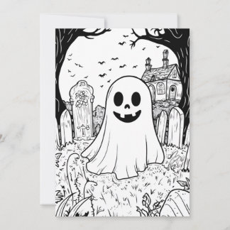 Festividades Cartão de Halloween para Colorir DIY - Fantasma Fo
