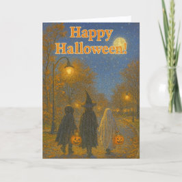Festividades cartão de Halloween para quem doces ou traves