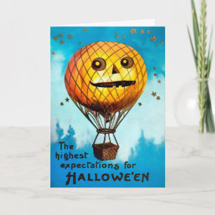 Festividades Cartão de Halloween Retro Pumpkin Balon