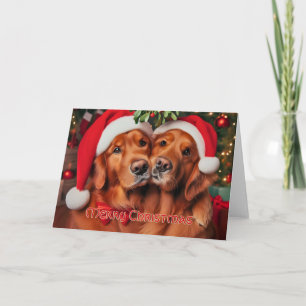 Festividades Cartão de Hugo de Natal para Retriever de ouro