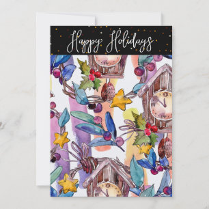 Festividades Cartão de Ilustração por Aquarela de Natal Festivo