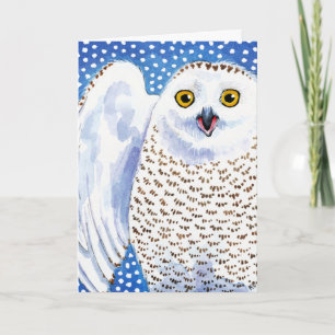 Festividades Cartão de inverno de Bonito Snowy Owl