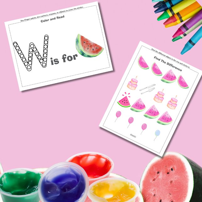 Festividades Cartão de jogo para crianças em idade pré-escolar  (Watermelon Birthday Preschooler toddler Game card)