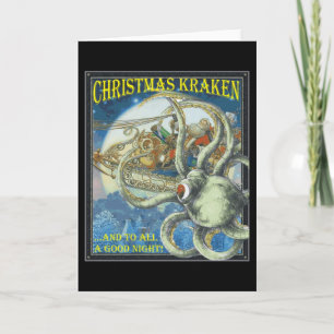 Festividades Cartão de Kraken do Natal