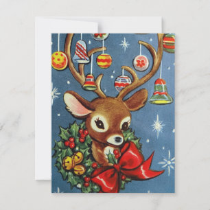 Festividades cartão de mensagem de adição de reindeer de Nat