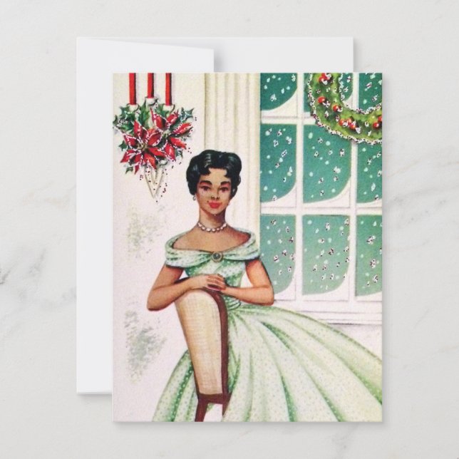 Festividades Cartão de mensagem para adicionar Natais vintages (Frente)