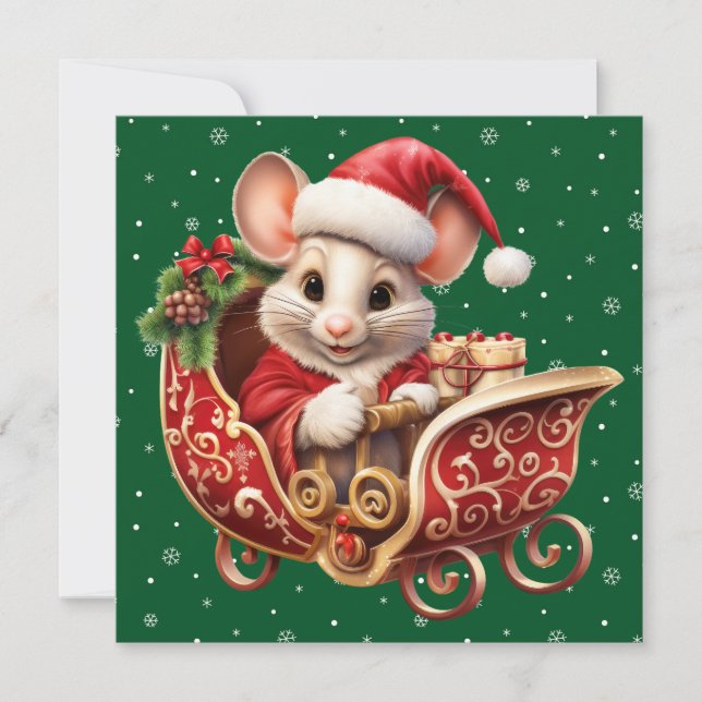 Festividades Cartão de Mouse Feliz de Natal (Frente)