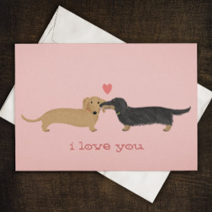 Festividades Cartão de Namorados de Amor Dachshund Kiss Wiener 