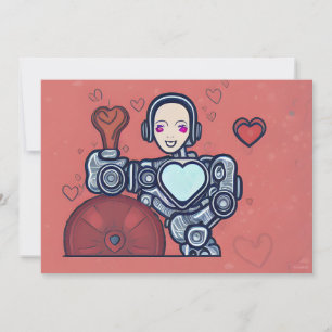 Festividades Cartão de Namorados de Galinha de Amor do Robô