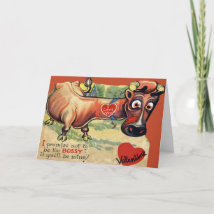 Festividades Cartão de Namorados de Vintage Retro - vaca