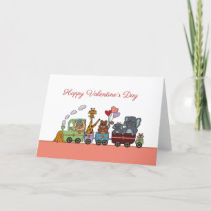 Festividades Cartão de Namorados feliz - trem engraçado com a